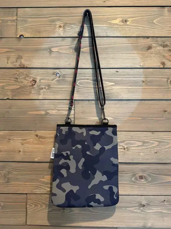Julia Rose Camo Neoprene Crossbody Bag, Red Stripe & Star Strap - Picture 6 of 8